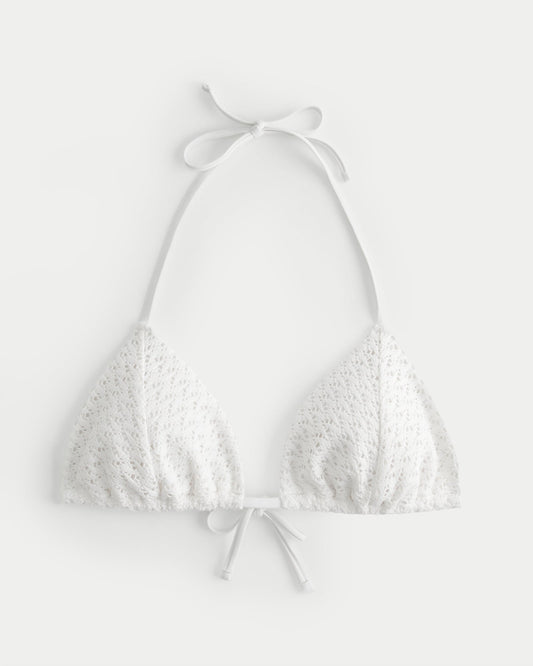 Hand-Crochet Triangle Swim Top