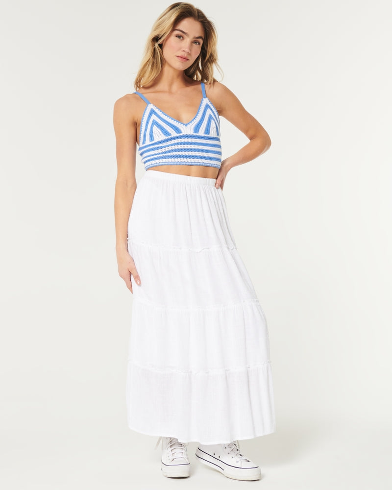 Lacy Crochet V-Neck Bralette