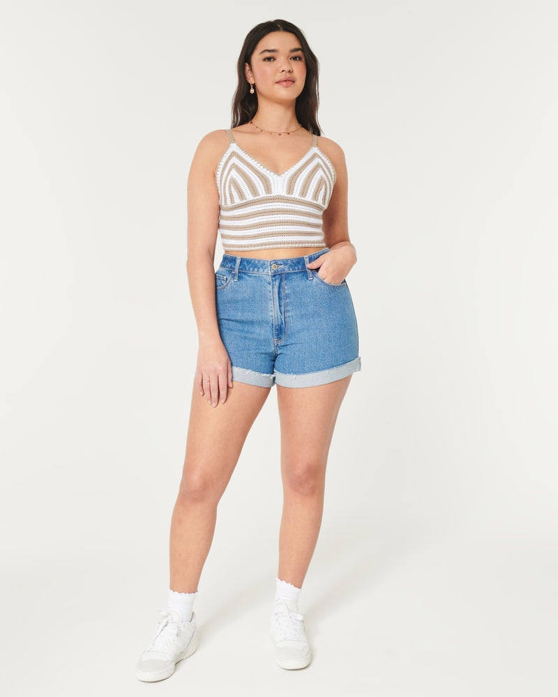 Lacy Crochet V-Neck Bralette