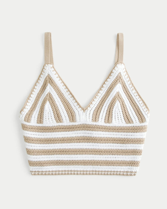 Lacy Crochet V-Neck Bralette