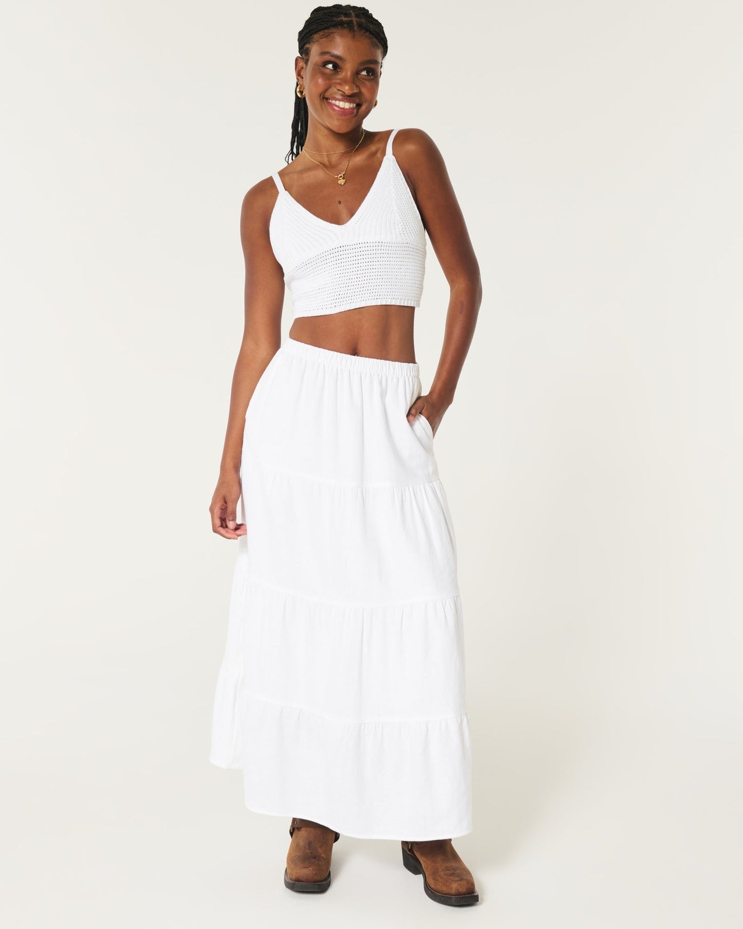 Lacy Crochet V-Neck Bralette