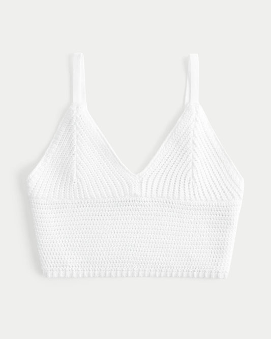 Lacy Crochet V-Neck Bralette