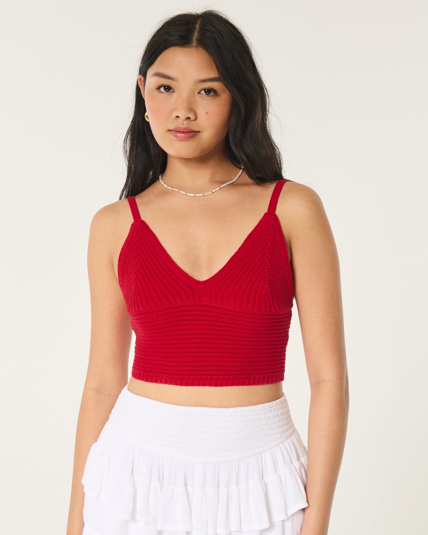 Lacy Crochet V-Neck Bralette