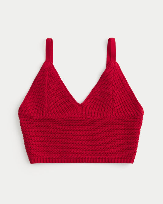 Lacy Crochet V-Neck Bralette