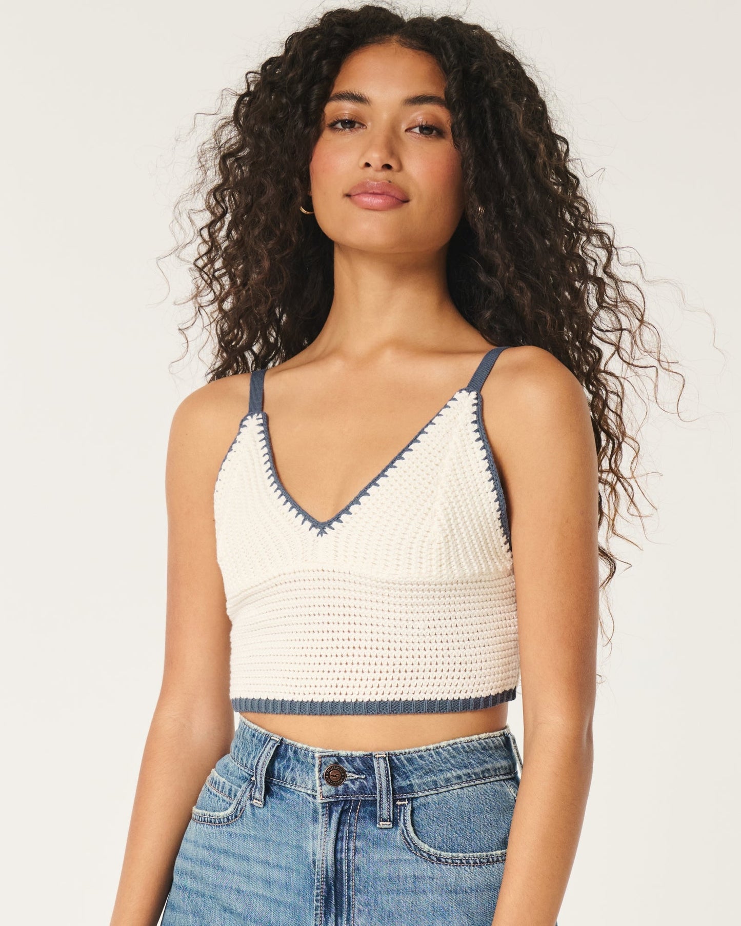 Cropped Crochet Tank Top