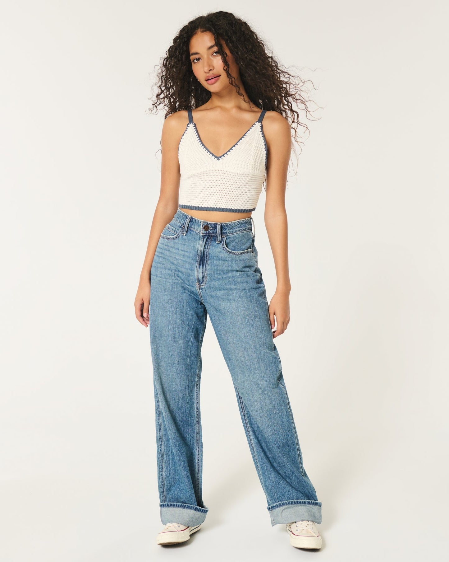 Cropped Crochet Tank Top