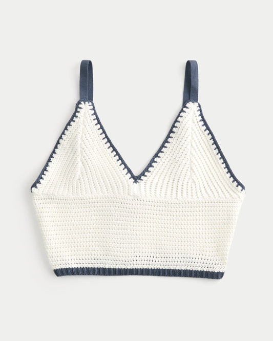 Cropped Crochet Tank Top